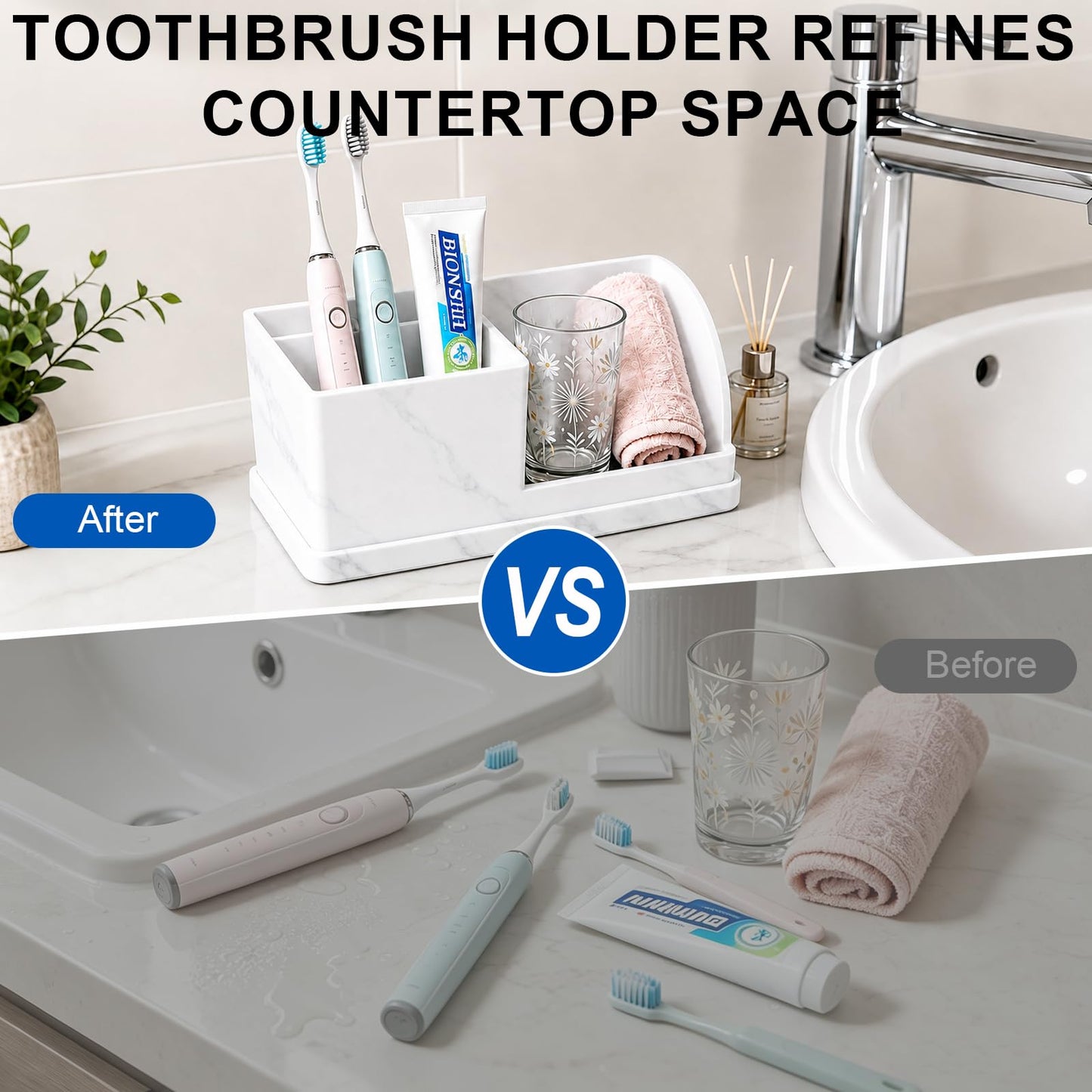 21x9x9cm Silicone Toothbrush Holders for Bathroom Countertop，Anti-Slip Electric Toothbrush Toothpaste Holder, Soft and Shock-Resistant