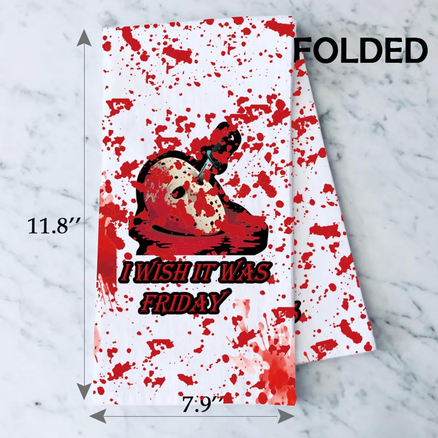 Jason Mask Kitchen Towel Friday Movie Dish Towel Horror Movie Lover Fan Gift Tea Towel (I WISH IT mj 2)