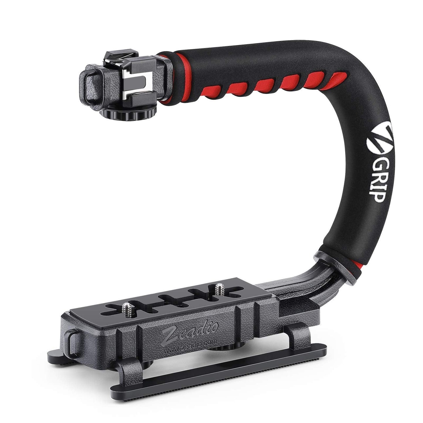zeadio Video Action Stabilizing Handle Grip Handheld Stabilizer with Cold-Shoe Mount for All DSLR Camera Camcorder