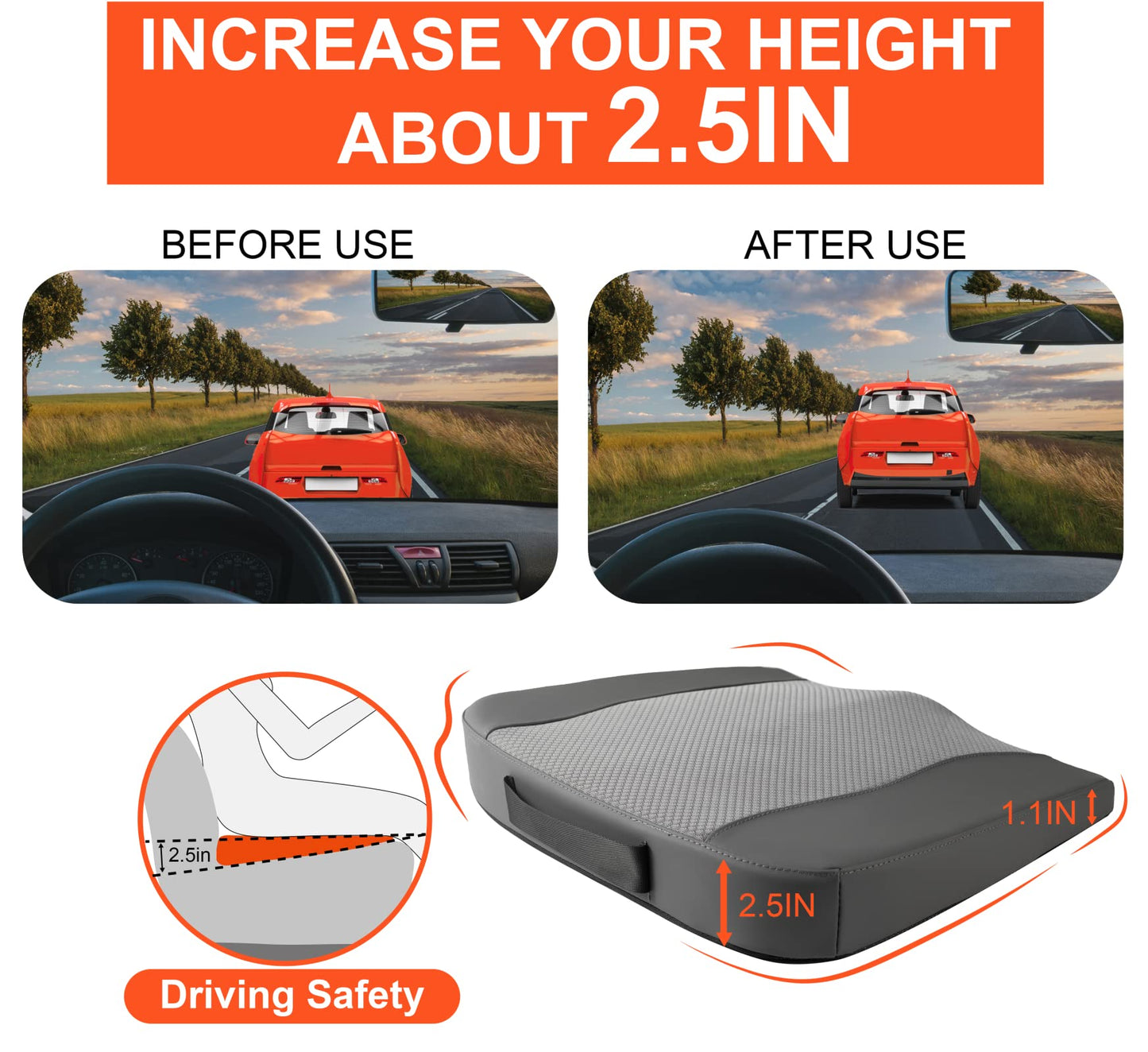Lofty Aim Car Seat Cushion, Memory Foam Car Seat Cushions for Long Driving