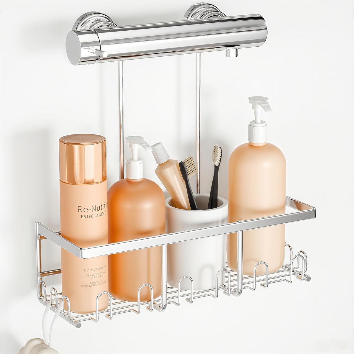 HouseUp Shower Shelf Hanging Shower Basket Without Drilling - Shower Basket for Hanging Shampoo Holder for Shower Shower Basket Shower Holder Shower
