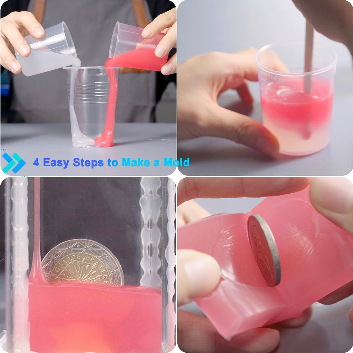 BBDINO Silicone Mould Making Kit 20A 1 Gallon/10 lbs, Clear Translucent Silicone for Mould Making 1:1 by Volume for Resin,Soap, Concrete,Wax Moulds