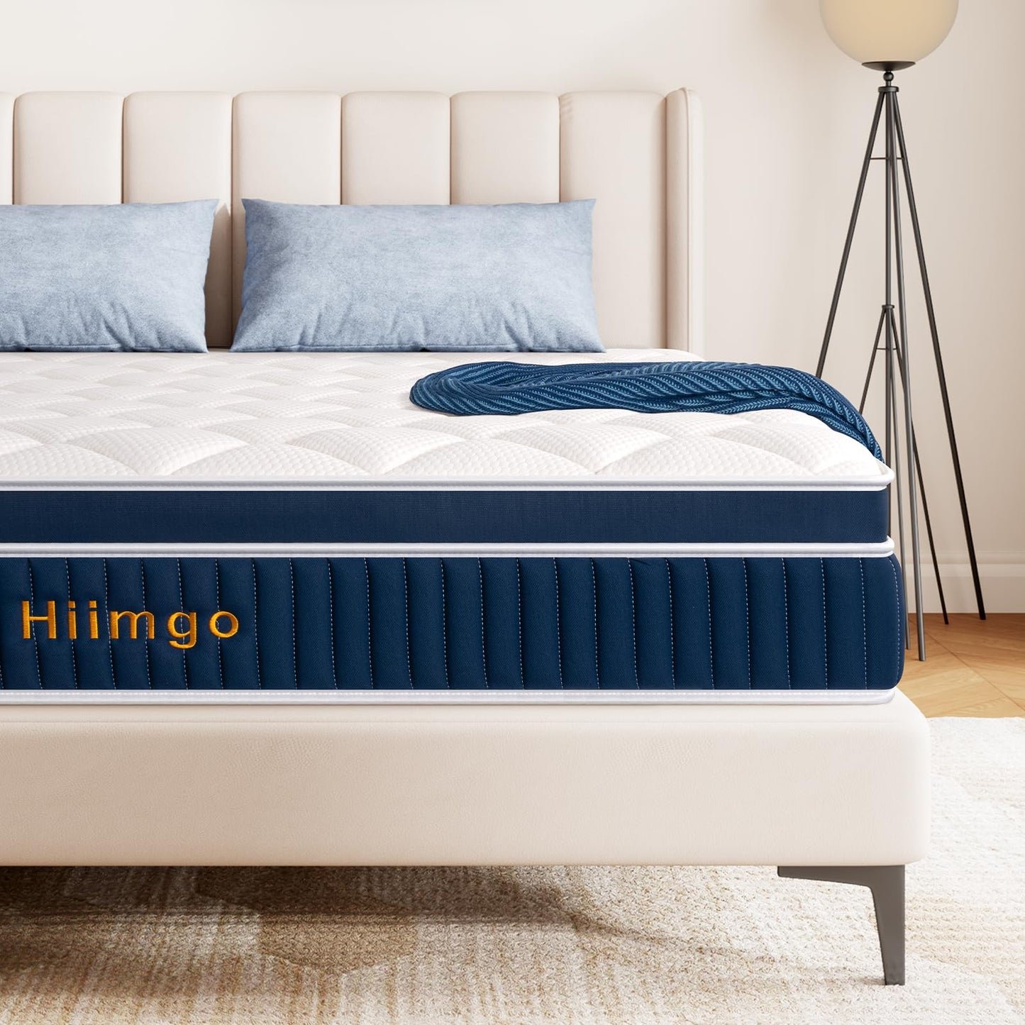 Hiimgo Hybrid Mattresses-28CM Single Mattress-Pocket Spring with Comfort Foam Medium Firm Strengthen Edge Support, with Motion Isolation-90x190x28CM