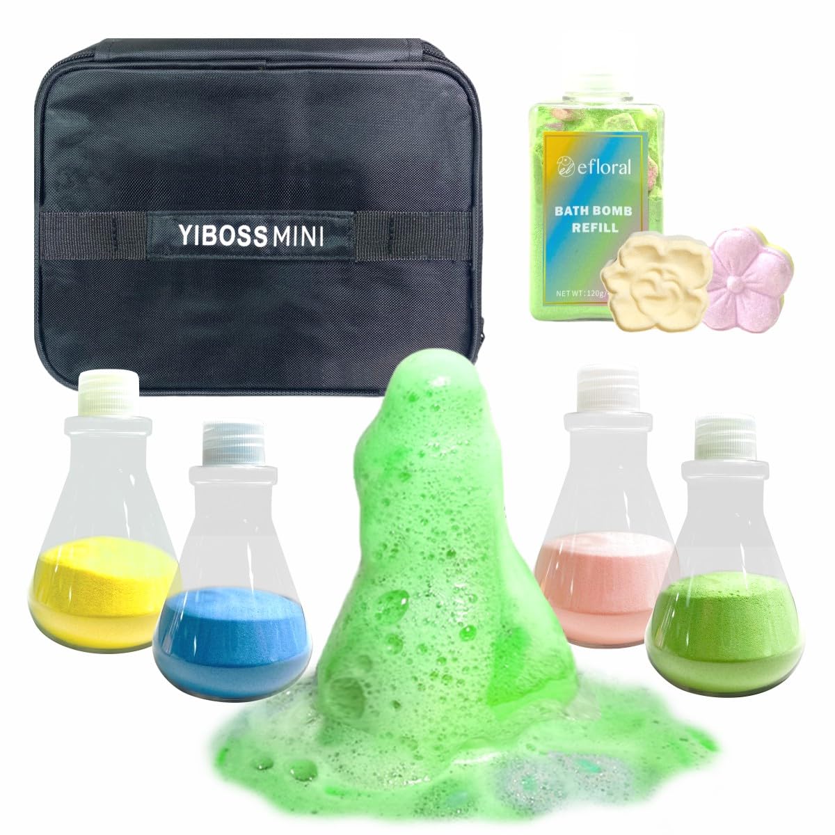 EL Efloral Bath Bombs Gift Set with Reusable SPA Box,DIY Bubble Bath Bundle for Birthday Christmas Gifts for Girls & Boys (Black)