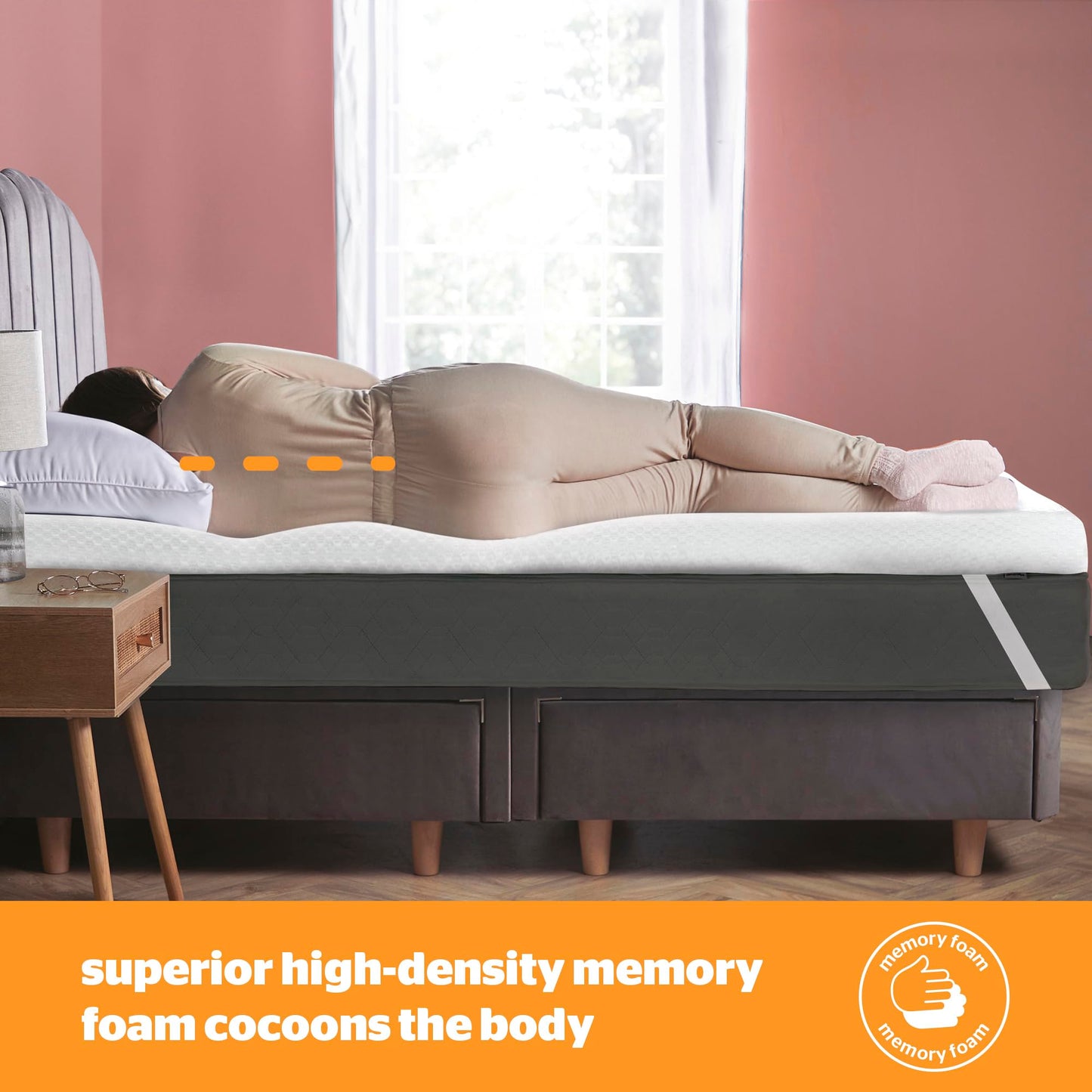 Silentnight Impress Memory Foam - 5cm Thick Luxury Orthopedic Mattress Topper for Back and Neck Pain - Removable Washable Cover - Small Double, White