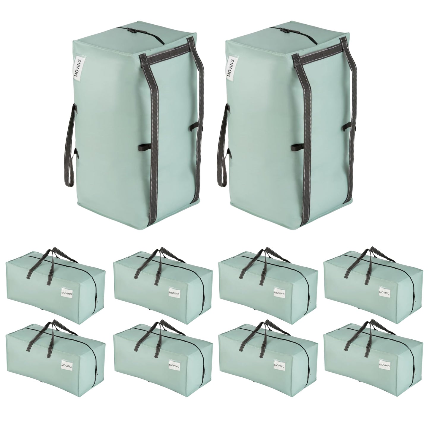 VENO 10 Pack Heavy-Duty Extra Large Moving Bags W/Backpack Straps, Moving House Essentials, Clothes Storage, Packing, Laundry Bags