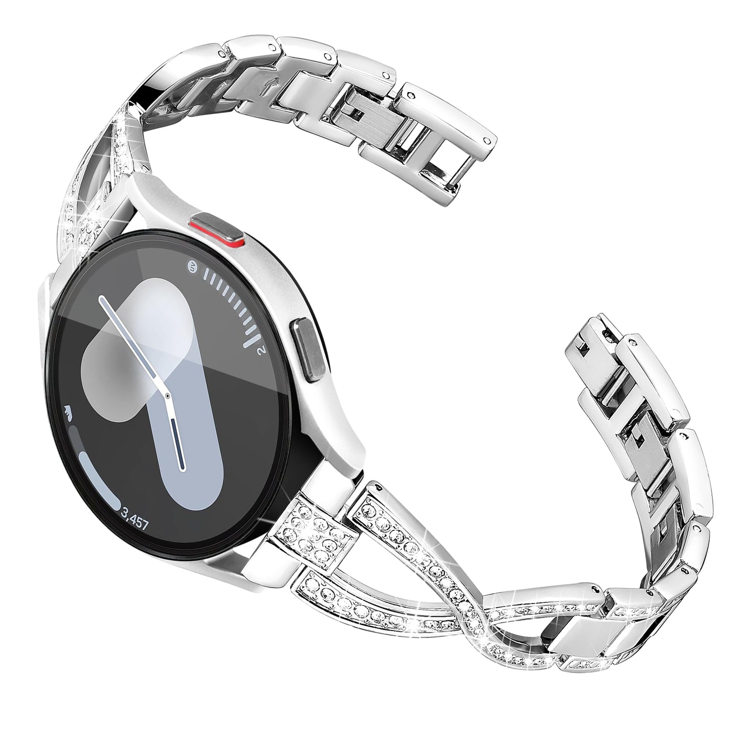 Ocaer Compatible with Samsung Galaxy Watch 7/FE/6/5/4 40mm 44mm, 6 Classic 43mm 47mm, Slim Bling Metal Strap for 20mm Samsung Galaxy Watch 5 Pro / 4