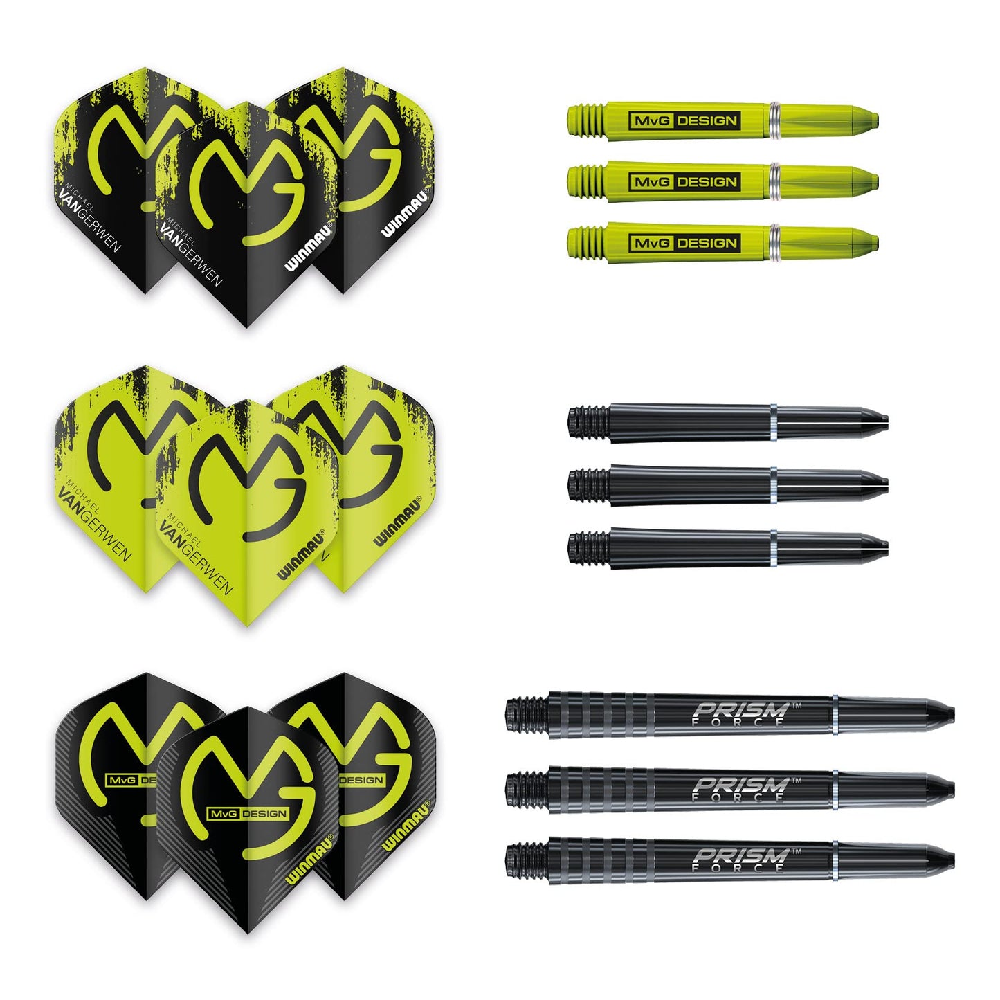 WINMAU Darts MvG Acclaim 25g Professional Steeltip Tungsten Darts Set with Flights and Shafts (Stems)