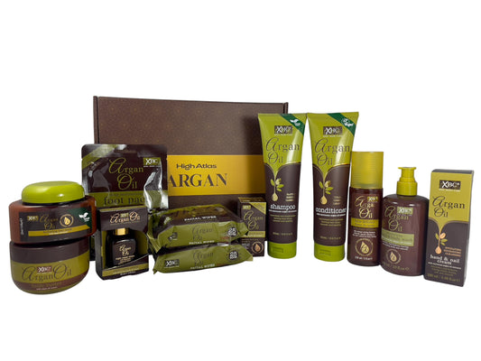 Argan Oil Complete Range Deluxe Pampering Spa Set - Moroccan Argan Oil Treatment Gift Set (Gift Box)
