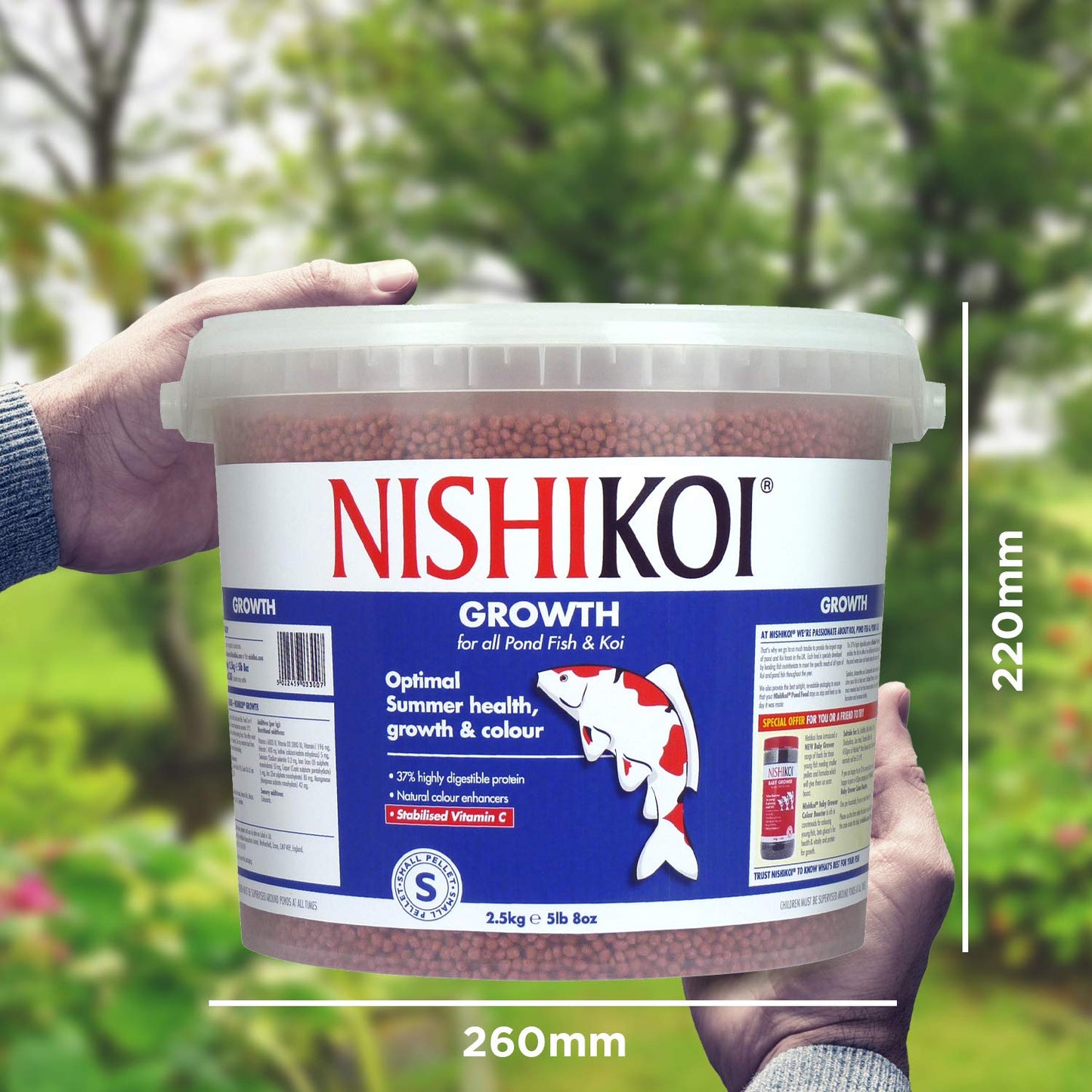 Nishikoi Growth Complete Food for Koi and Pond Fish - Small Pellets - 2.5kg