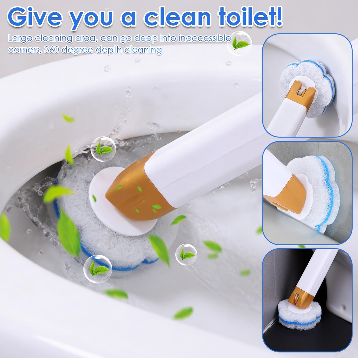 80Pcs Toilet Brush Refills Replacement Head,Bathroom Toilet Bowl Brush Replacement Heads Cleaner Pads,Toilets Cleaning Wand Accessories for Bathroom