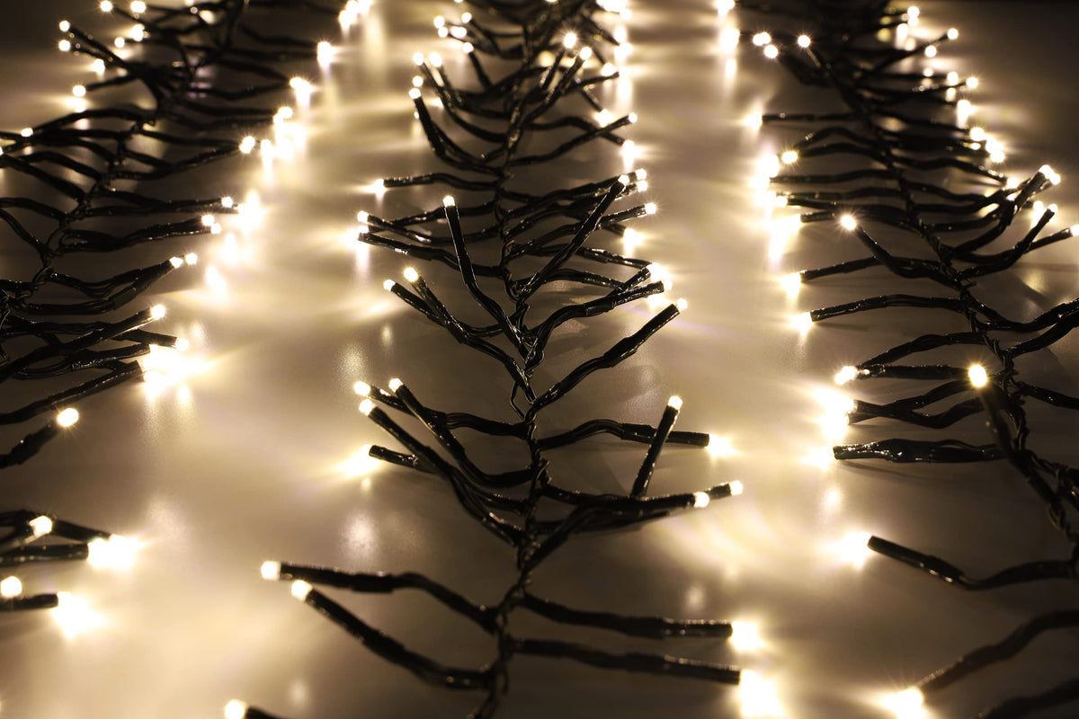 Christmas Concepts 500 6M/20FT Warm White LED Cluster Lights With 8 Function Controller - Indoor/Outdoor - Energy Efficient A++ - Christmas Lights