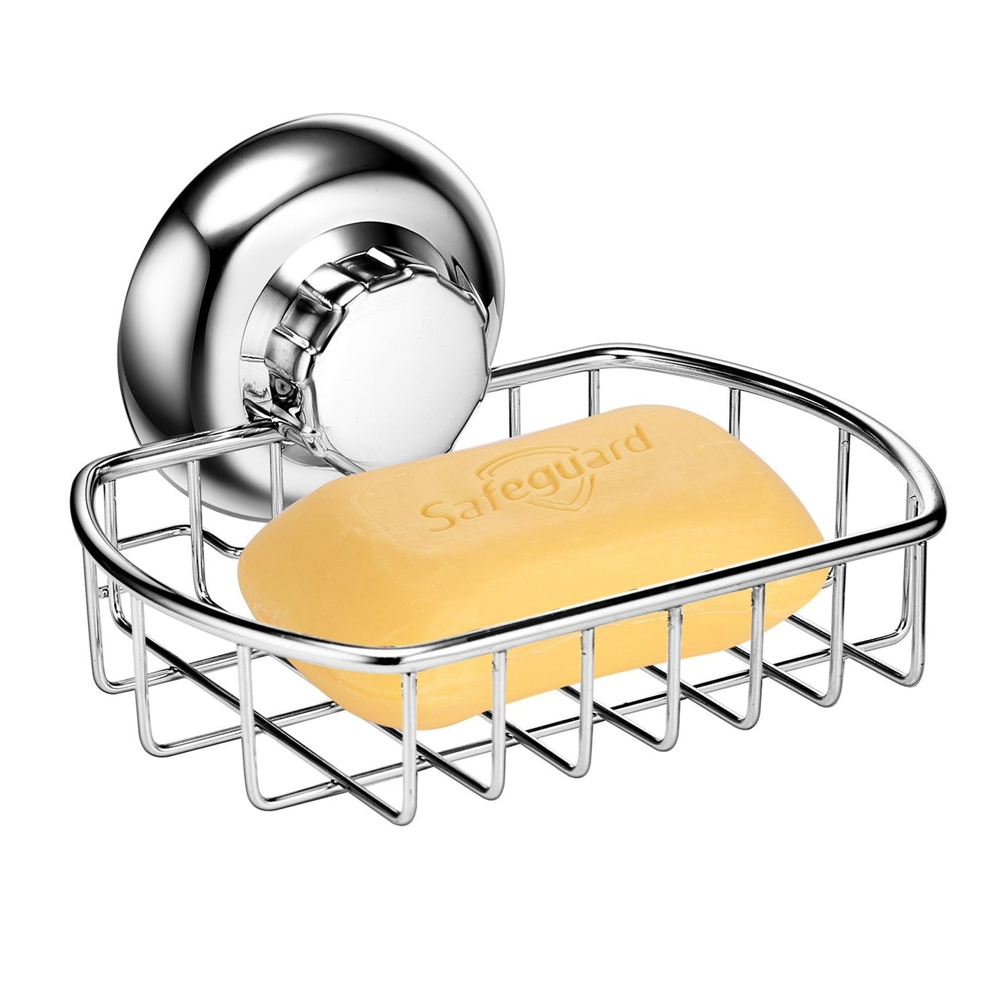 MaxHold No-Drilling/Suction Cup Soap Basket - Soap Dish Holder - Vaccum System - Stainless Steel Never Rust - for Bathroom & Kitchen