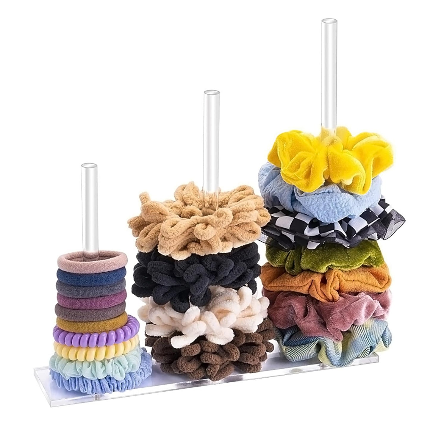 SANTUO Acrylic Hair Accessories Organiser for Silk Hair Ties, Hair Scrunchies Display Rack