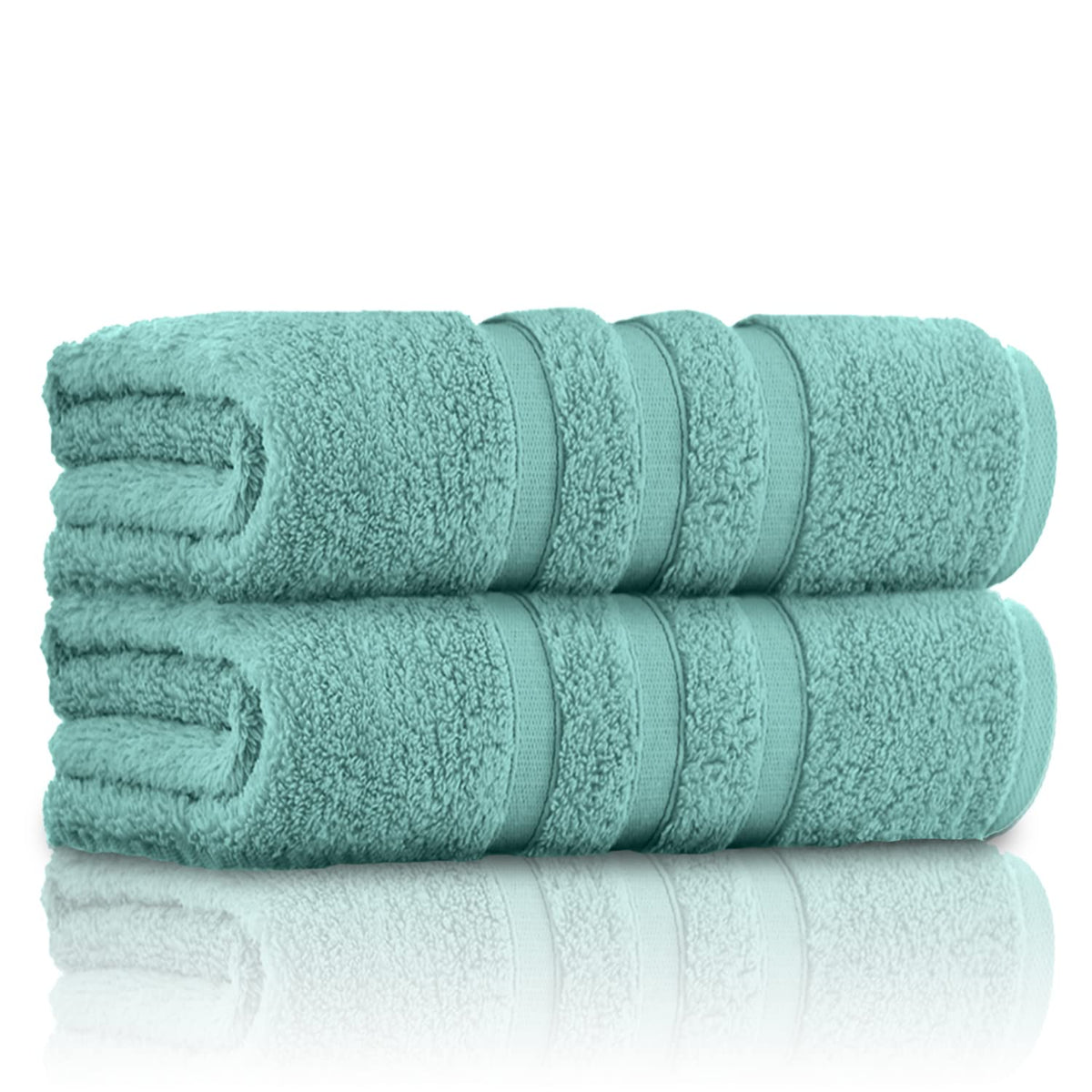 GC GAVENO CAVAILIA 100% Ringspun Cotton, Luxury 550 GSM Zero Twist Sheets, Egyptian, Duck Egg, 70x120 Bath Towel
