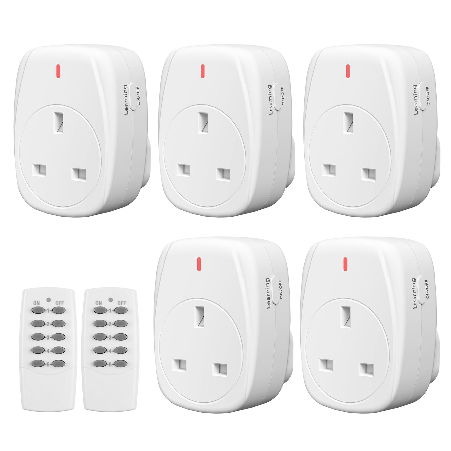 HBN Wireless Remote Control Plug Socket UK, 13A/3120W Remote-Control Outlet Sockets for Lamp,Wireless Remotes Light Switch with 30m/100ft Operating