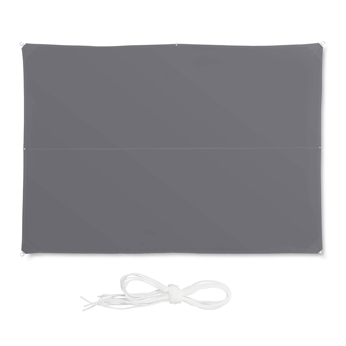 Relaxdays Shade Sail, Rectangular, Water-Repellent, UV-Protection with Tethers, Balcony Canopy, WxD: 3x4 m, Grey