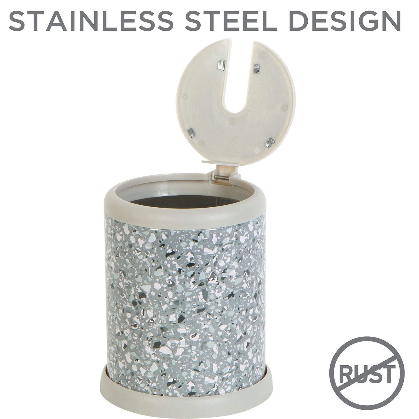 Bath Bliss Toilet-Brushes, Iron, Terrazzo Grey, 1 Pack