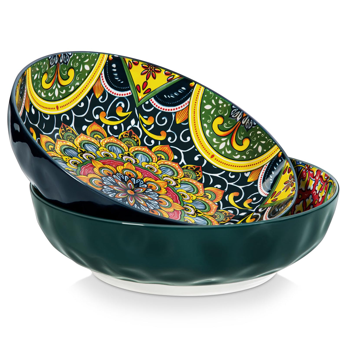 Vancasso SIMI 78 oz Salad Bowl Set of 2, Large Porcelain Serving Bowls, Microwave & Dishwasher Safe Mixing Bowl for Pasta, Soup, Kitchen and Dinner,
