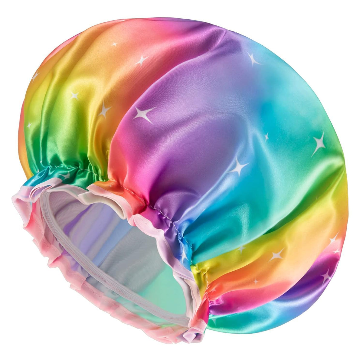 mikimini Shower Cap for Women, Reusable Shower Cap for Kids, Double Waterproof Hair Cap for Shower, Soft PVC Lining Bath Cap for Kids and Girls