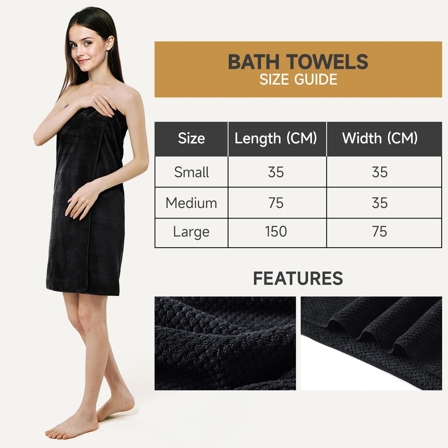 REDKISS 6 Pack Microfibre Towels set-450g/m²,Super Absorbent Towel for Bath