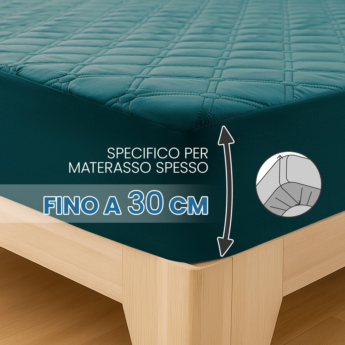 Ystyle Fitted Sheet 180 x 200 cm, Microfibre, Fitted Sheet - Mattress Height up to 30 cm, Dark Green