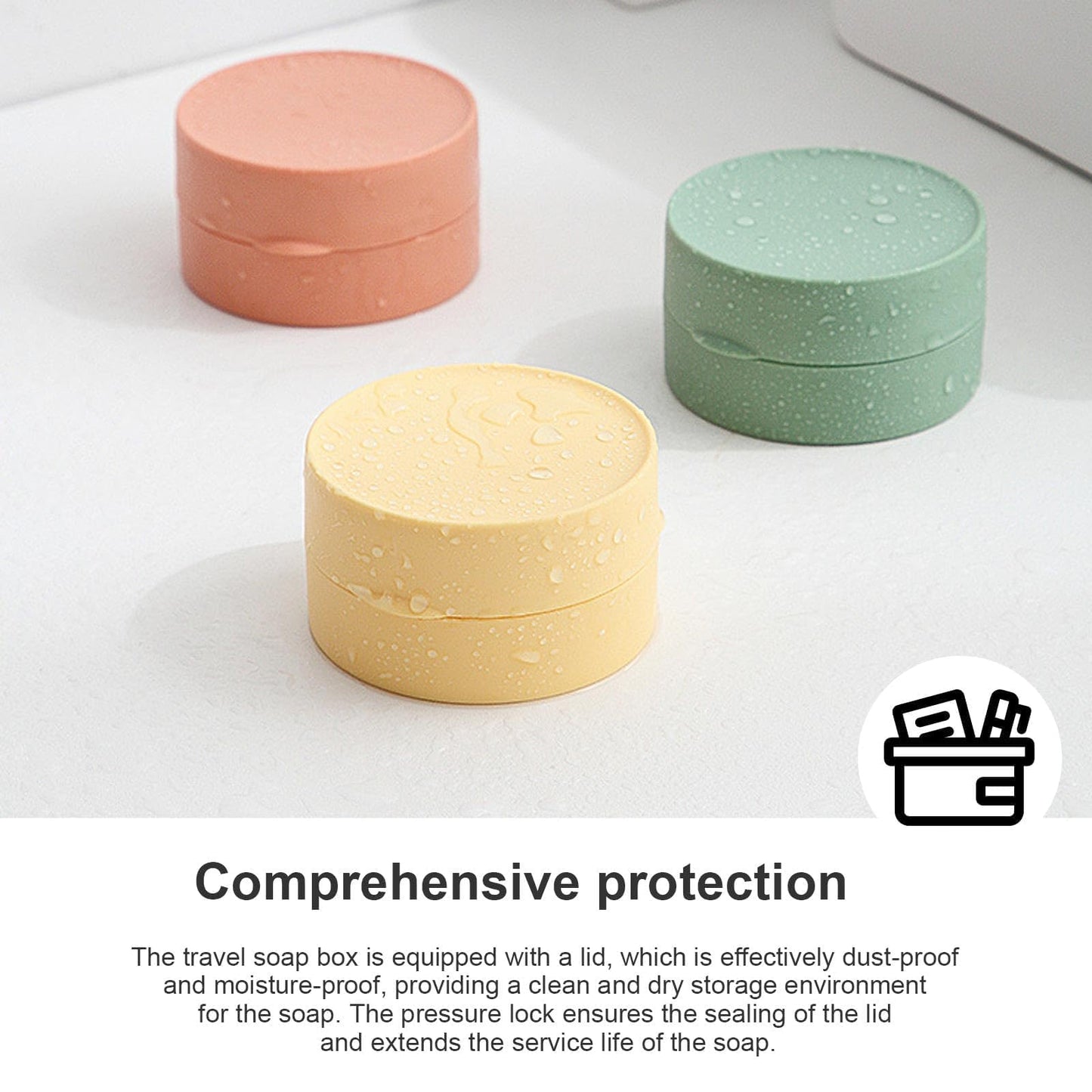 MYLERCT 4 Pieces Soap Dish with Lid, with Locking Lid