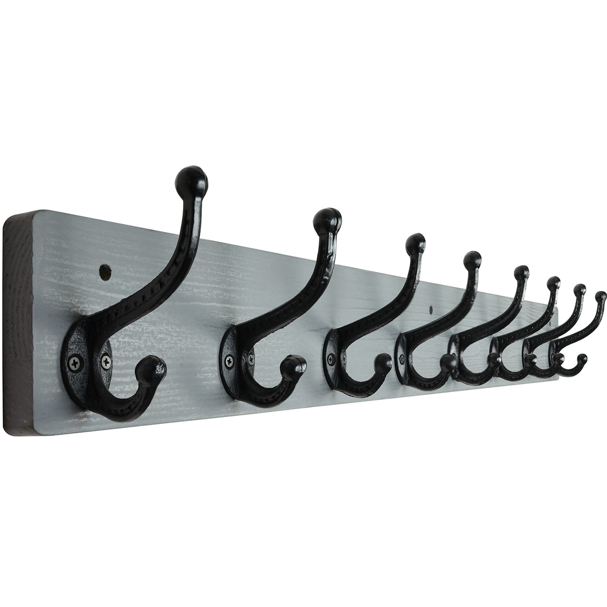 WEBI Rustic Coat Rack Wall Mount Long 8 Cast Iron Coat Hooks Wall Mounted,Heavy Duty Wall Coat Hanger Hooks for Hanging Coats,Clothes,Grey