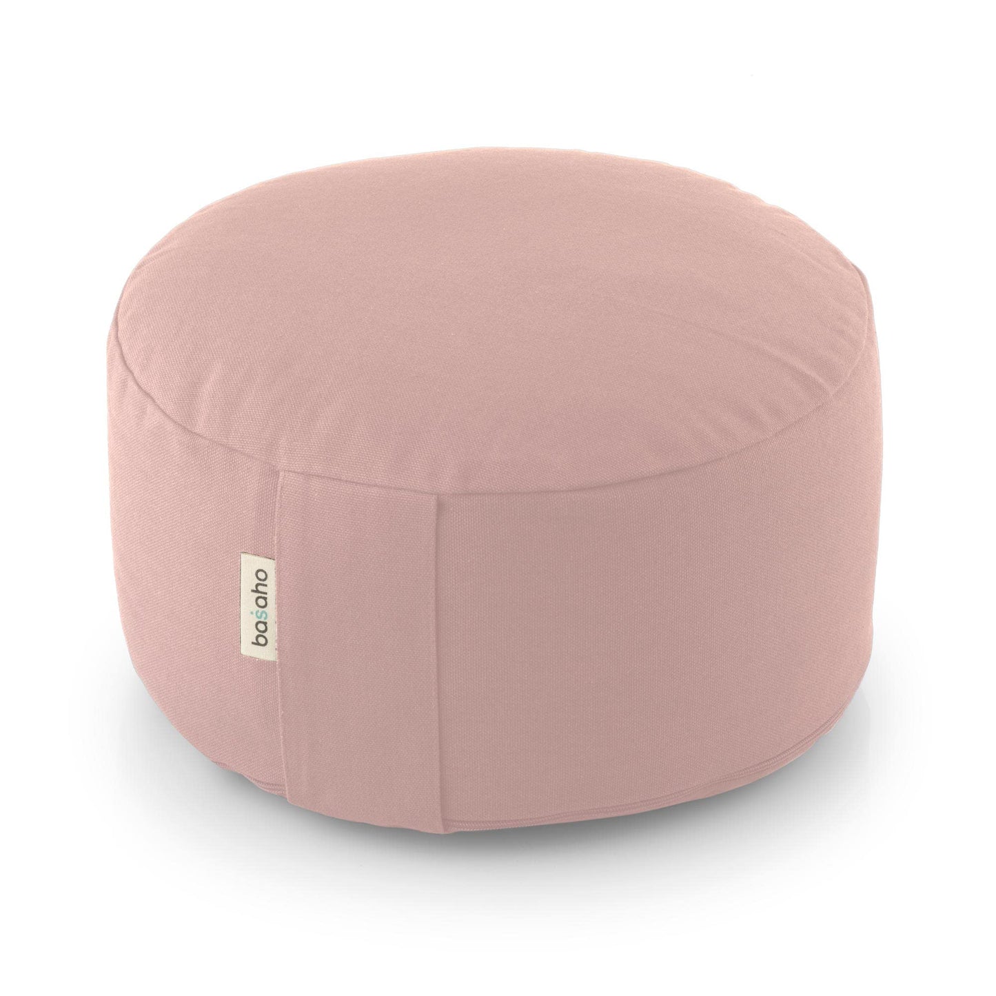 basaho WHEEL Zafu Meditation Cushion | Organic Cotton | Buckwheat Hulls | Removable Washable Cover (Pale Pink)