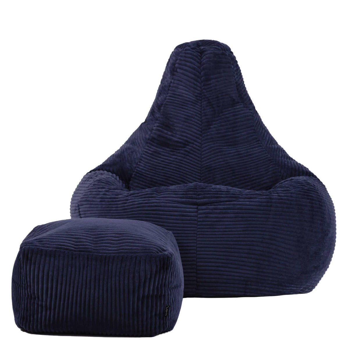 icon Dalton Cord Bean Bag & Footstool with Filling Included, Blue