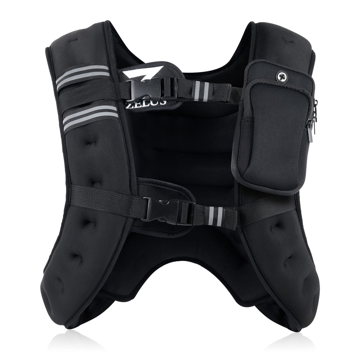 ZELUS Weighted Vest for Strength Training, 11kg Adjustable Exercise Equipment for Home Gym, Iron Sand Weight Vest with Armband Holder for Men Women
