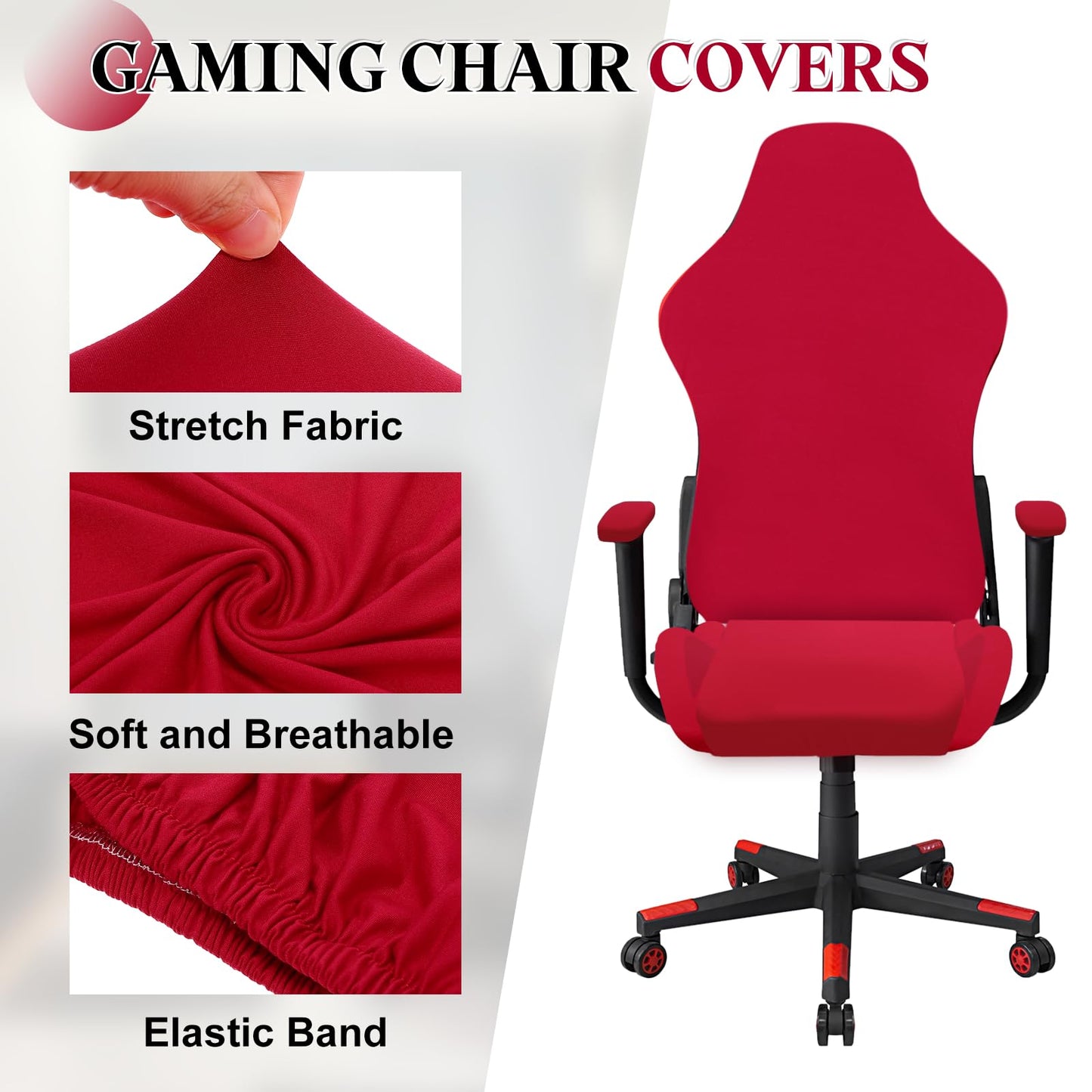 sourcing map Gaming Chair Covers, Stretchable Office Computer Chair Slipcover with Armrest Covers