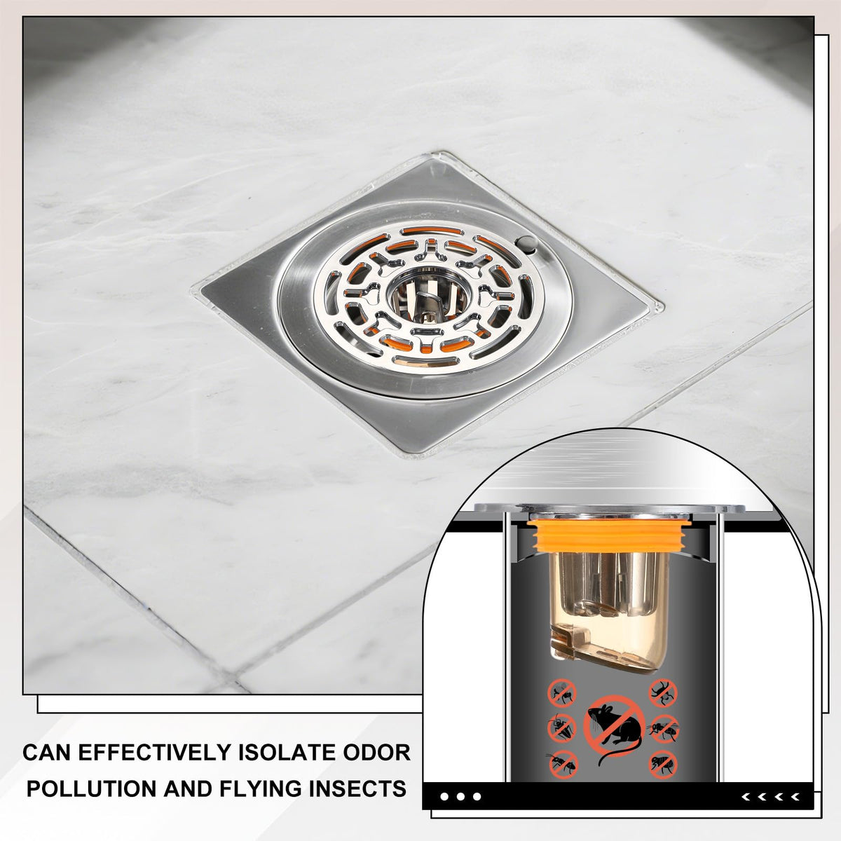 uxcell Odor Proof Floor Drain, ABS Floor Drain Cover Shower Plug Drain Backflow Preventer Suitable for 1.3-1.7" Caliber Pipes Tubes Bathroom Kitchen