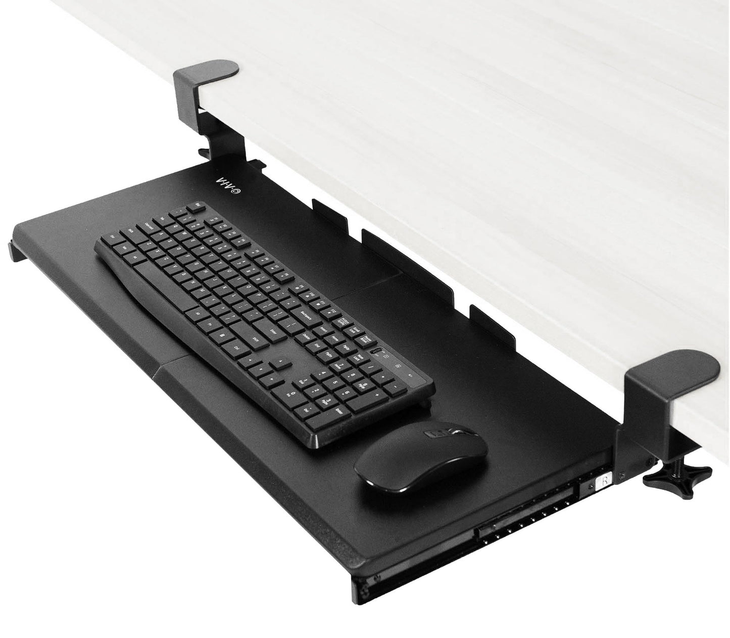 VIVO Large Keyboard Tray Under Desk Pull Out with Extra Sturdy C Clamp Mount System, 69 (84 Including Clamps) x 28 cm Slide-Out Platform Computer