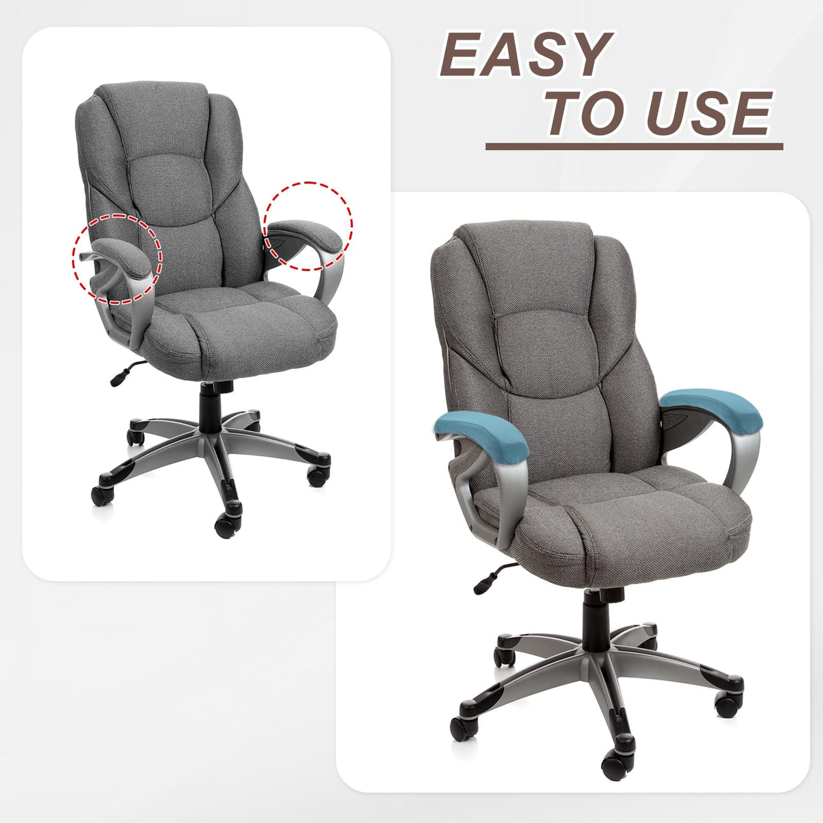 sourcing map Chair Armrest Slipcovers Covers, 22 x 7cm Polyester Removable Seat Hand Rest Protector for Office Chairs Desk Chair(Orange)