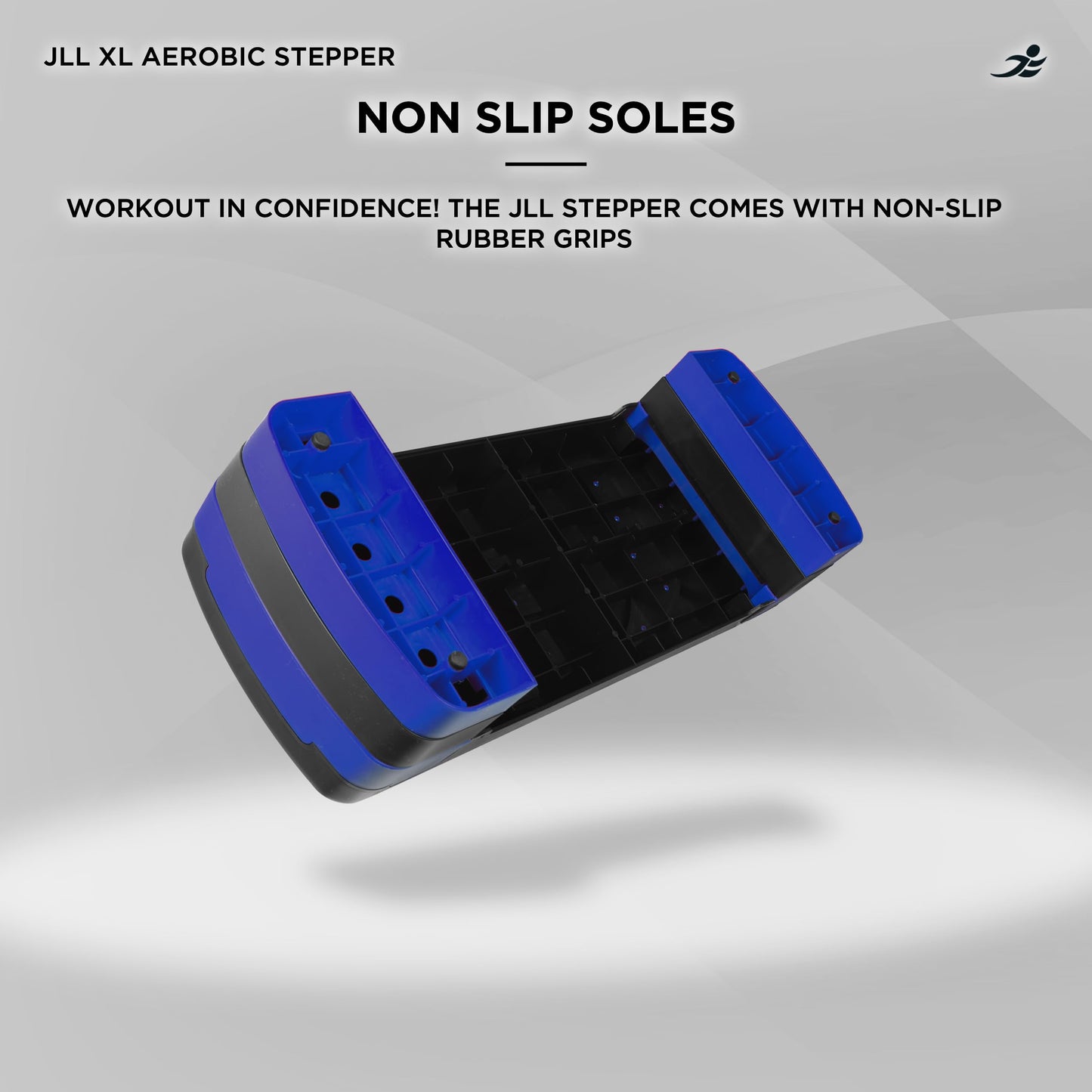 JLL Aerobic Exercise Stepper With Either 2 or 3 Adjustable Step Levels - Great For Home Gym, Cardio, Yoga. (Blue XL)