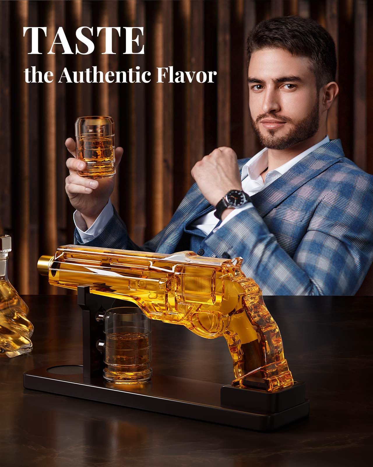 Whiskey Decanter Sets for Men, Kollea Liquor Decanter Set with Glasses, Unique Birthday Gifts Idea for Men Dad, Cool Anniversary Stuff Gifts for Him