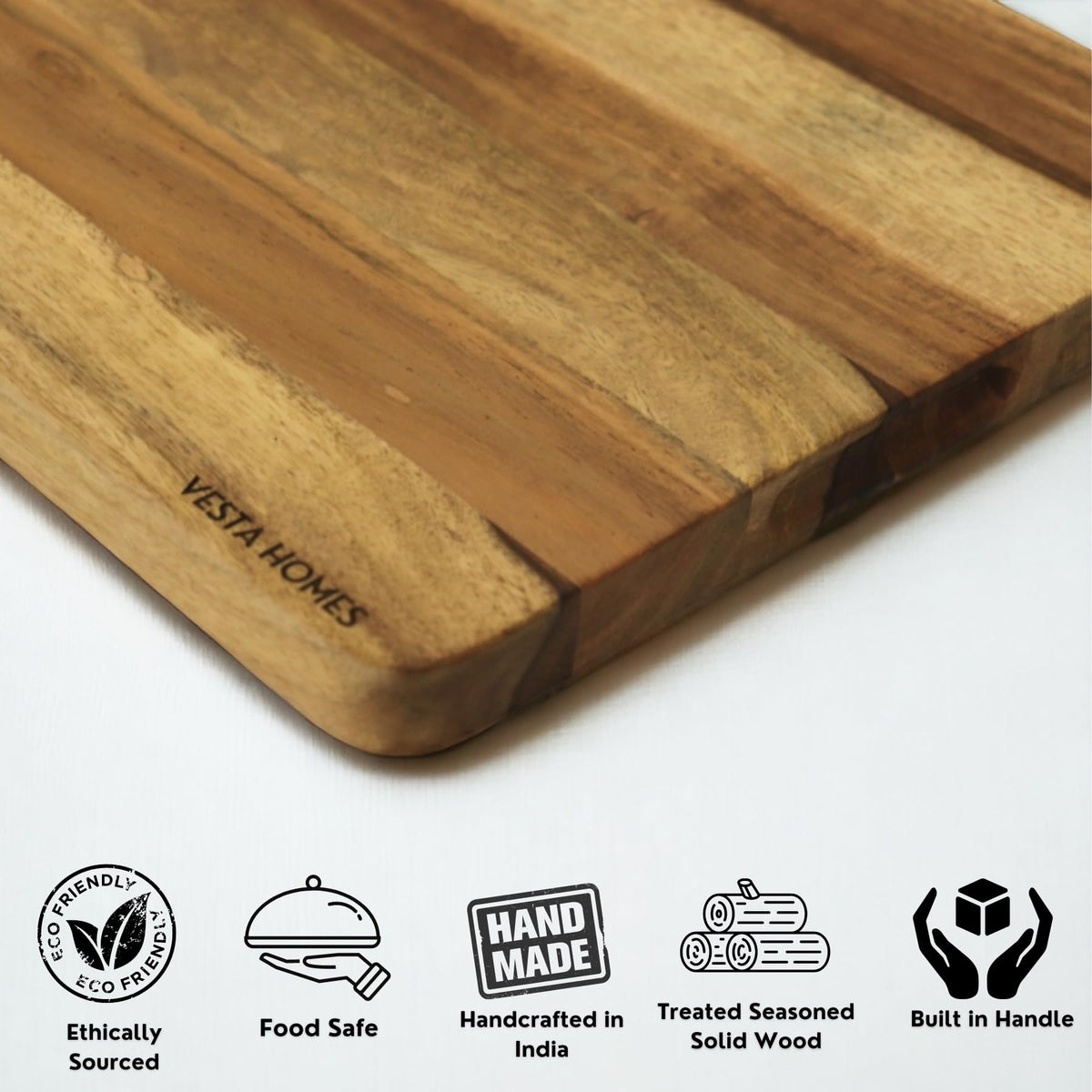 Vesta Homes Wooden Extra Large Cutting Board/Chopping, Serving Board/Block for Kitchen Vegetables, Fruits, Cheese and Charcuterie | Premium Acacia