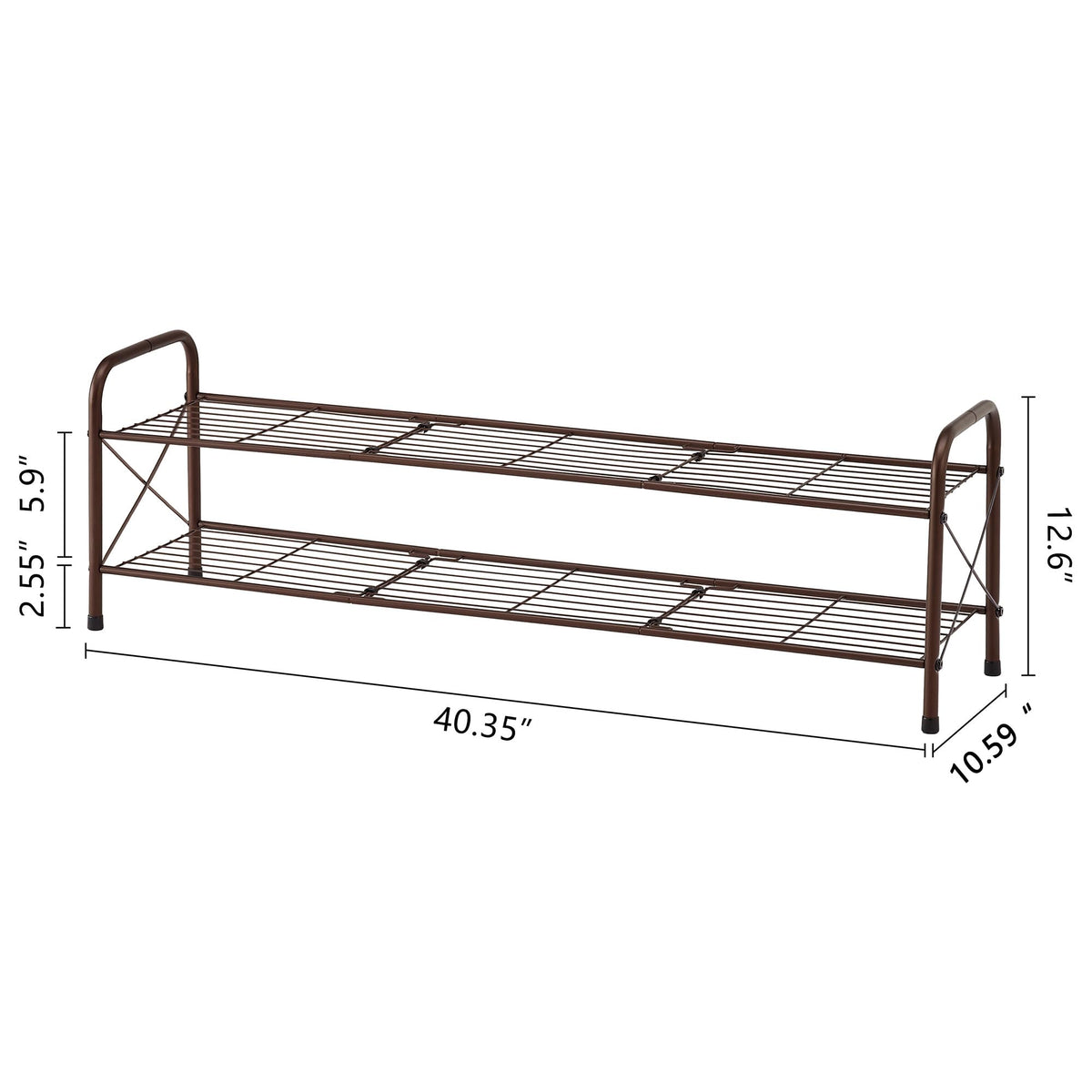 Hoctieon 2 Tier Shoe Rack for Closet, Durable Mesh Style Shoe Rack, Entryway Shoe Shelf, Shoe Storage Organizer for Hallway, Bedroom, Living Room