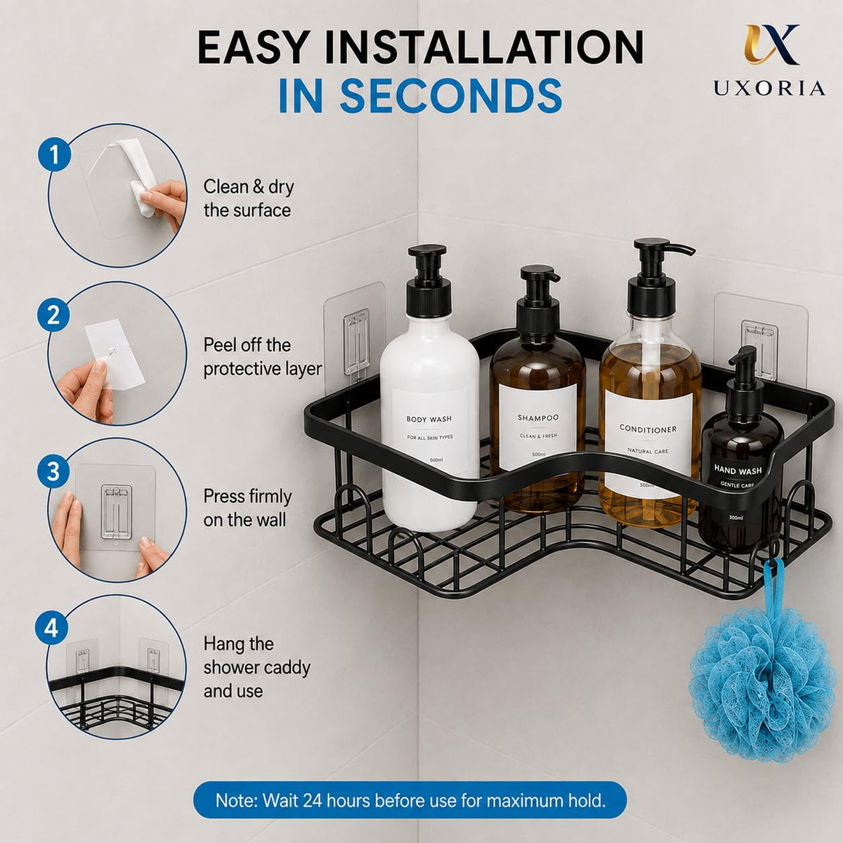 Corner Shower Caddy, 2 Pack Rustproof Shower Storage Organizer, Durable Bathroom Shelf with Spacious Capacity