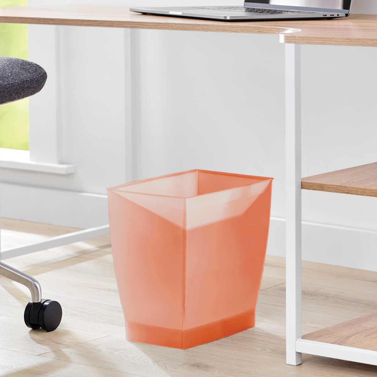 InterDesign Mono Wastebasket Trash Can for Bathroom, Kitchen, Office - Tango Orange