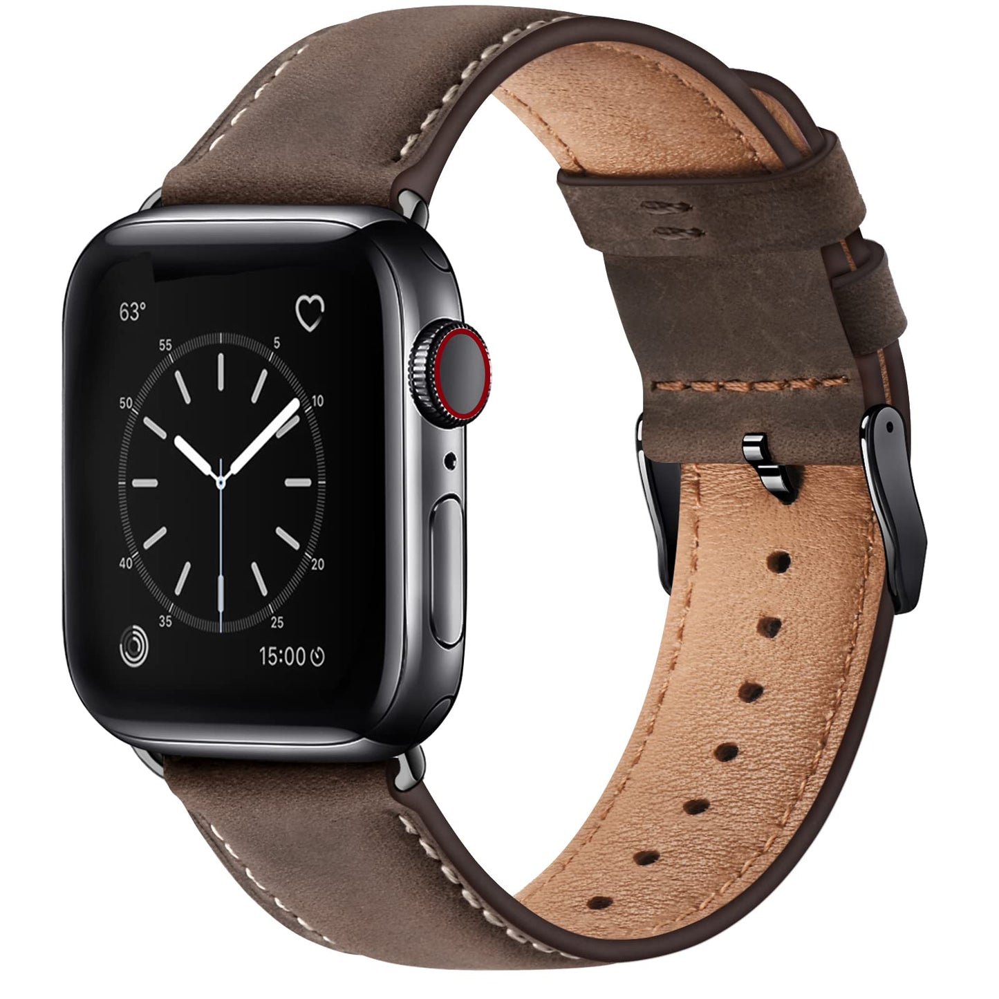 WFEAGL Leather Strap Compatible Apple Watch Straps 42mm (Series 11 10) 40mm 41mm 38mm,Genuine Leather Replacement Strap Men Women for iWatch Series 11