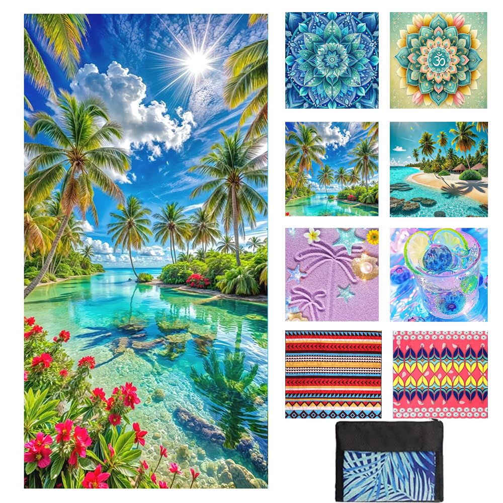 JAODFK Microfibre Beach Towel 71"X32" Quick Dry Lightweight Sand Free Extra Large Thin Towels Travel Essentials For Adults Womens Swim Bath