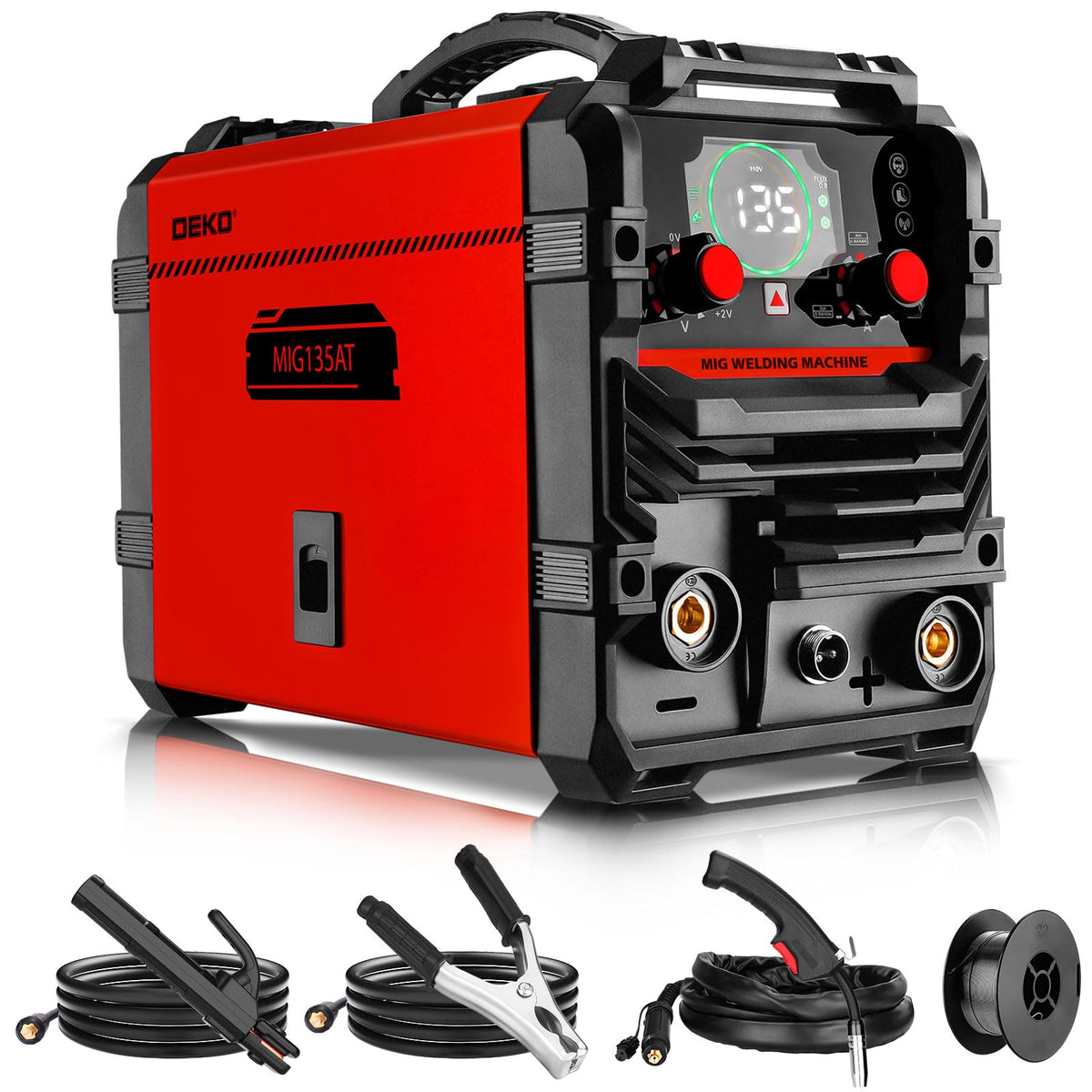 MIG Welder 135Amp: DEKO 220V MIG/Lift TIG/Stick 3-in-1 Welding Machine IGBT Inverter Portable Kit with Welding Gun