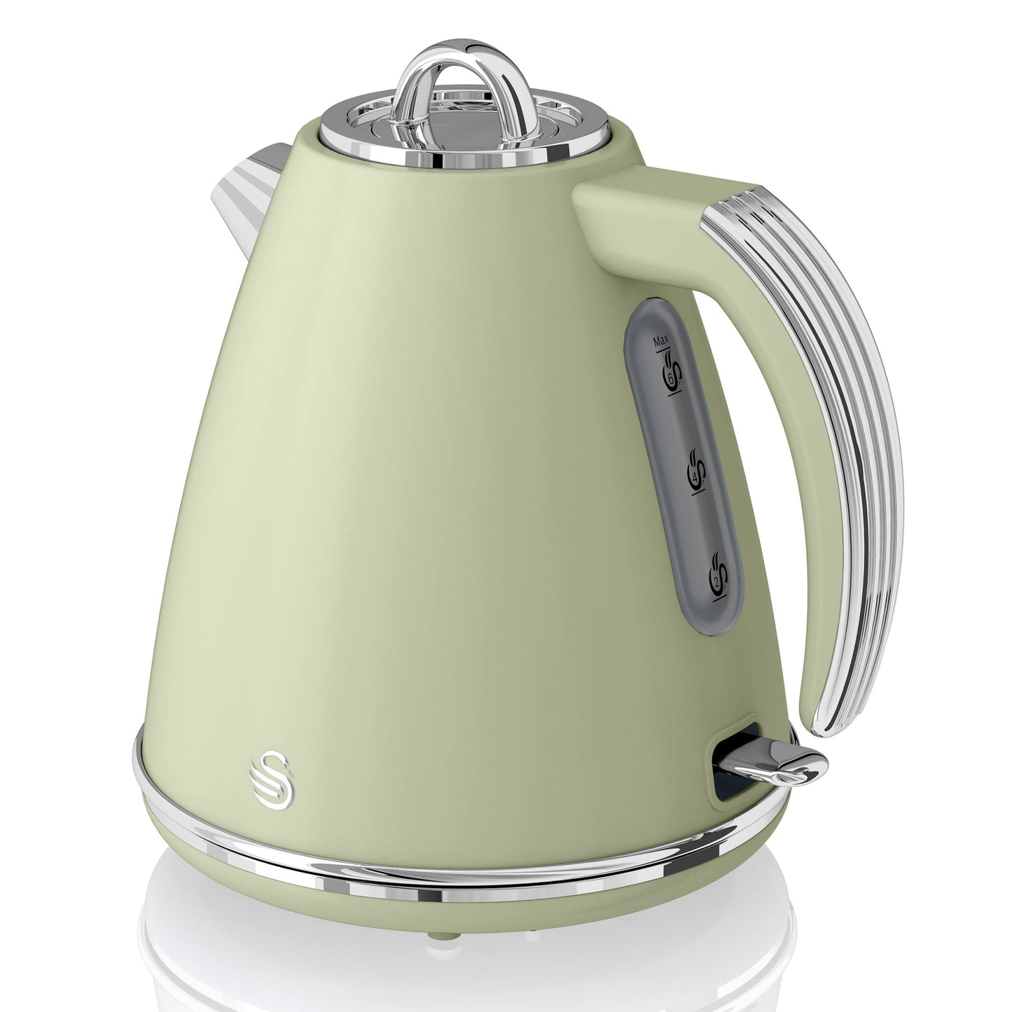 Swan SK19020GN Retro Jug Kettle, Fast Boil, Easy Pour, 360 Degree Base, 1.5L, 3KW, Green