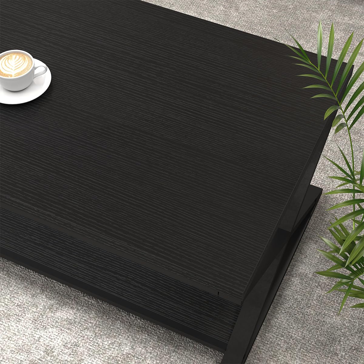 HSH Coffee Table for living room coffee tables Storage 120cm Black Oak