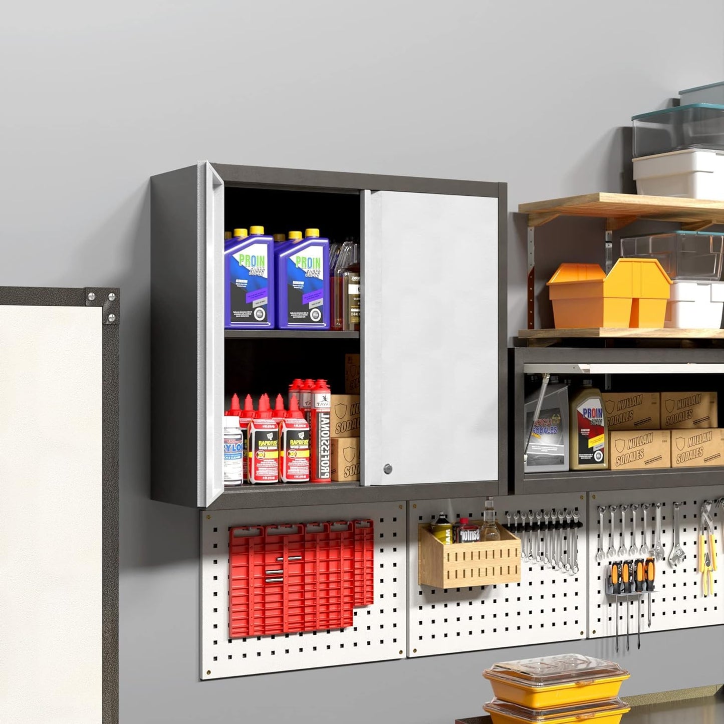 SUPEER Wall Cabinets for Garage,Metal Wall Cabinet
