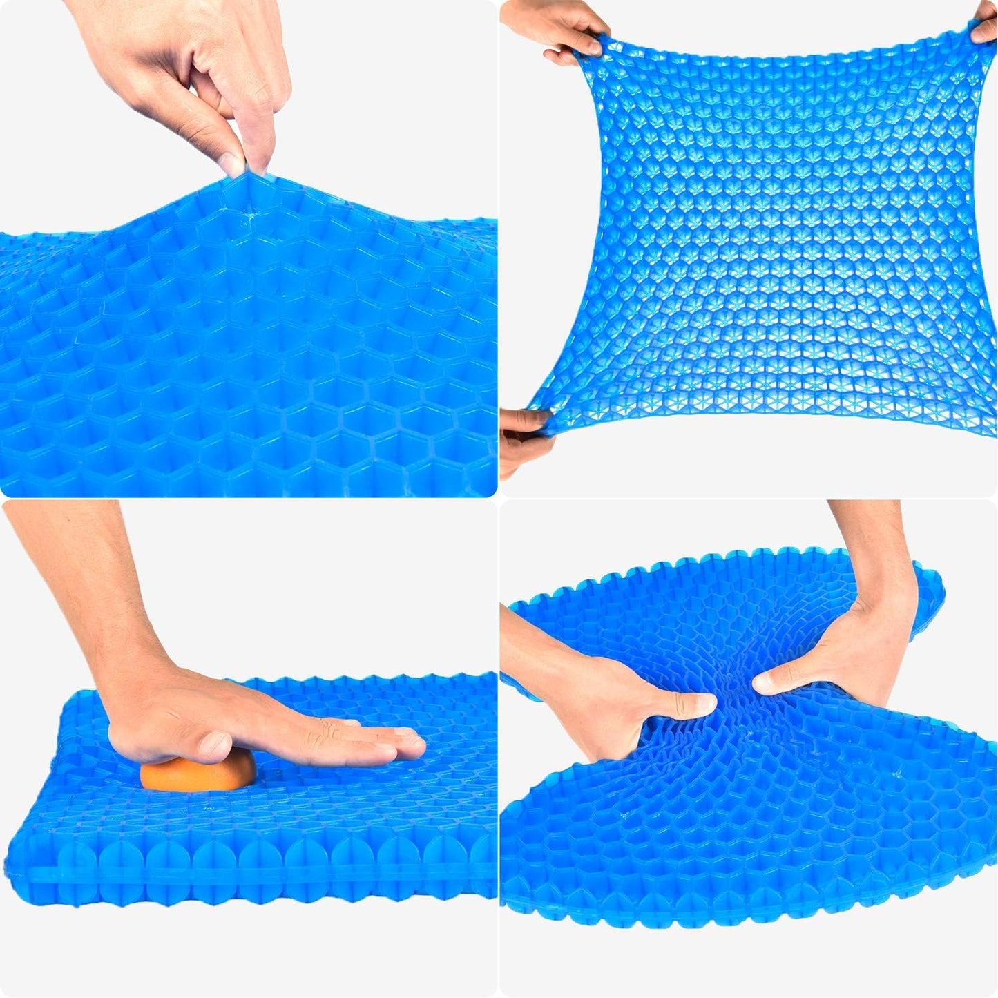 hzbaiyi Gel Seat Cushion, Honeycomb Thick Gel Cushion Pressure Cushions for Bottoms Soft Sitter Cushion Relieving Back Coccyx Pressure Seat Cushions