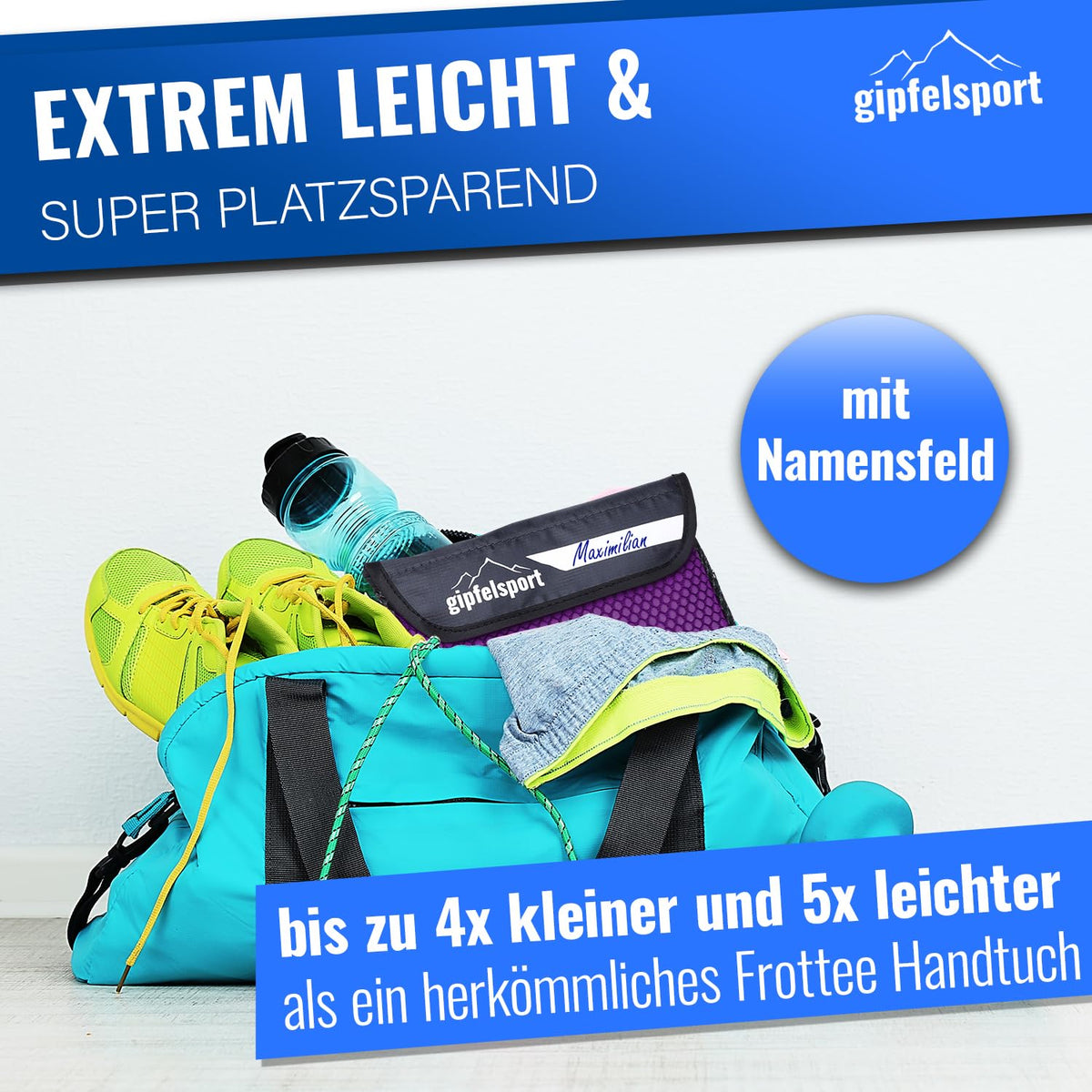 gipfelsport Microfibre Towel | 11 - Purple | XS(50x30cm) without bag