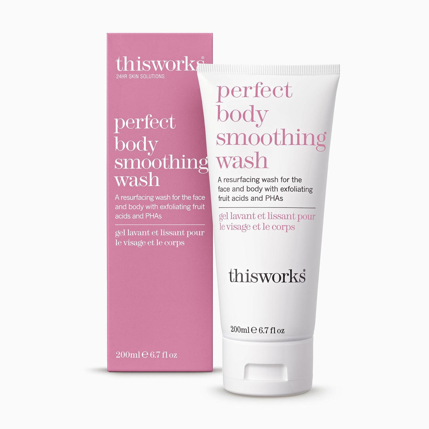 This Works Perfect Body Smoothing Wash, 200ml - Resurfacing Face and Body Wash with Fruit Acids, PHAs and Mood Boosting Fragrance - Sulphate-Free